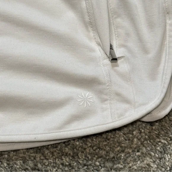 Athleta Pacific Baja UPF White Jacket Size Large Lightweight Zip-Up Hoodie - Picture 6 of 11